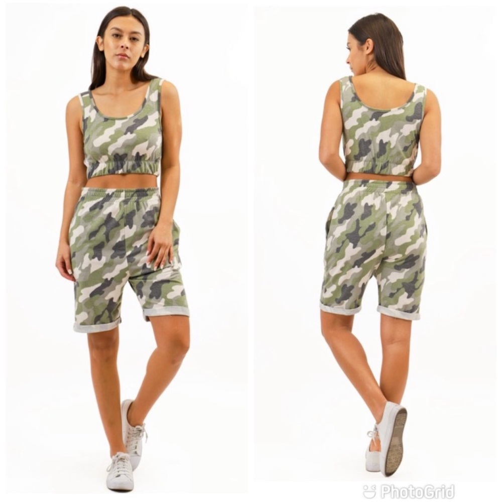 Camouflage Tank and Shorts Set